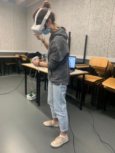 Un momento di simulazione virtuale durante l’Atelier VR-AVALANCHE